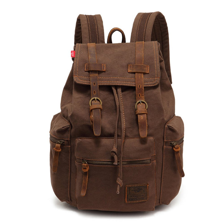 AUGUR Retro Segeltuch Rucksack, Canvas Vintage Rucksack Laptop Daypack Schulrucksack Reisetasche Led