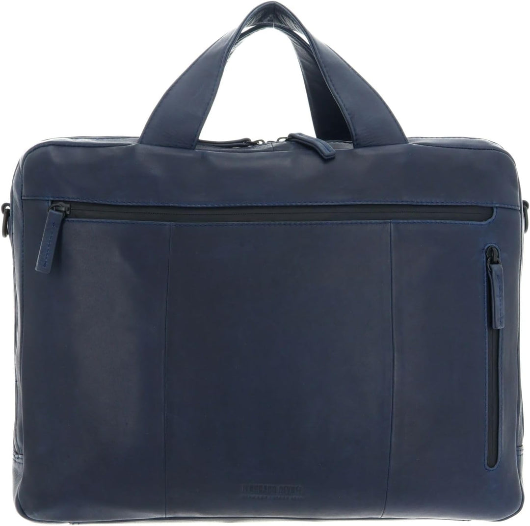 Leonhard Heyden Den Haag - Aktentasche 2 Fächer Leder 15" 40 cm Blau, Blau