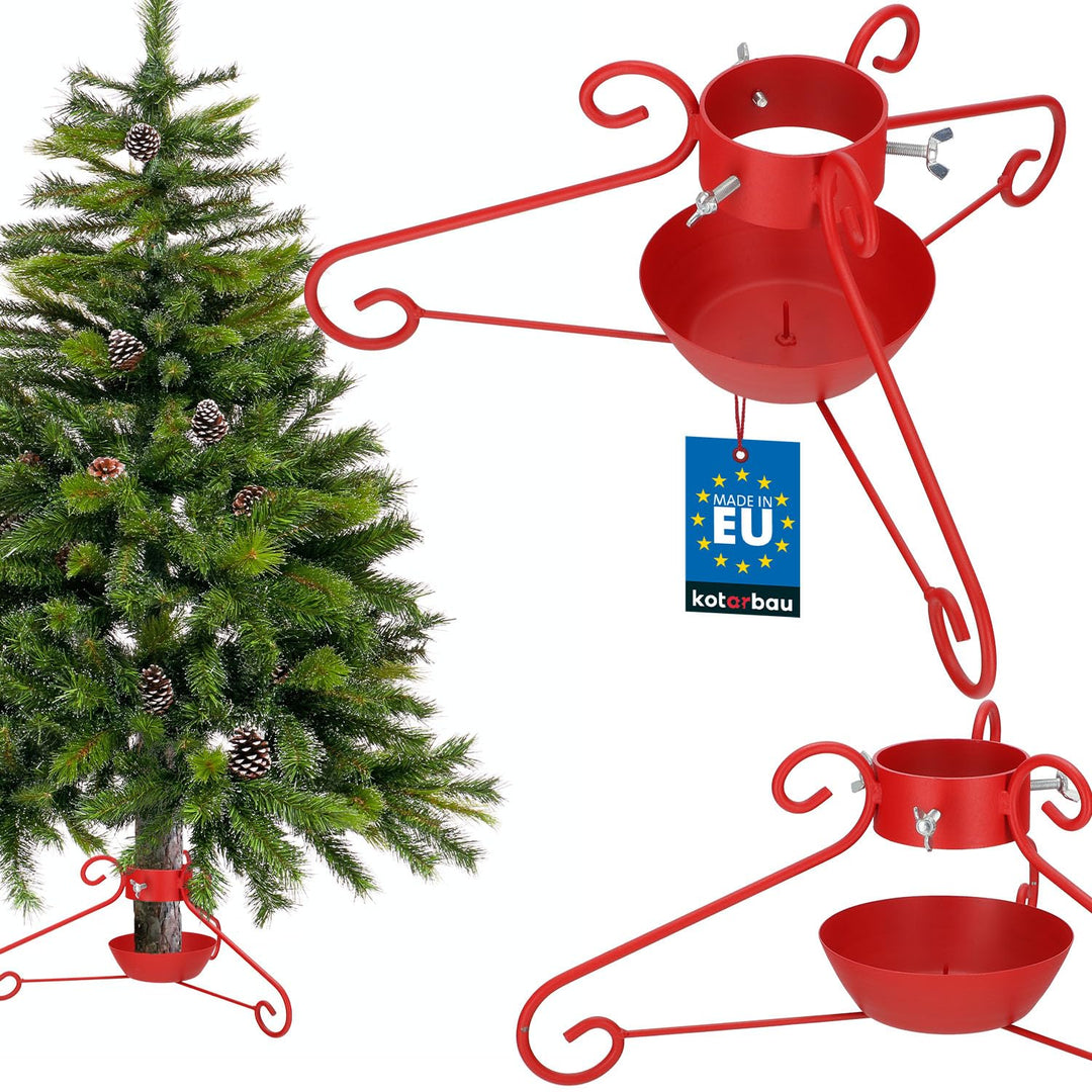 KOTARBAU® Weihnachtsbaumständer mit Wassertank Rot dekorative Christbaumständer Tannenbaumständer mi