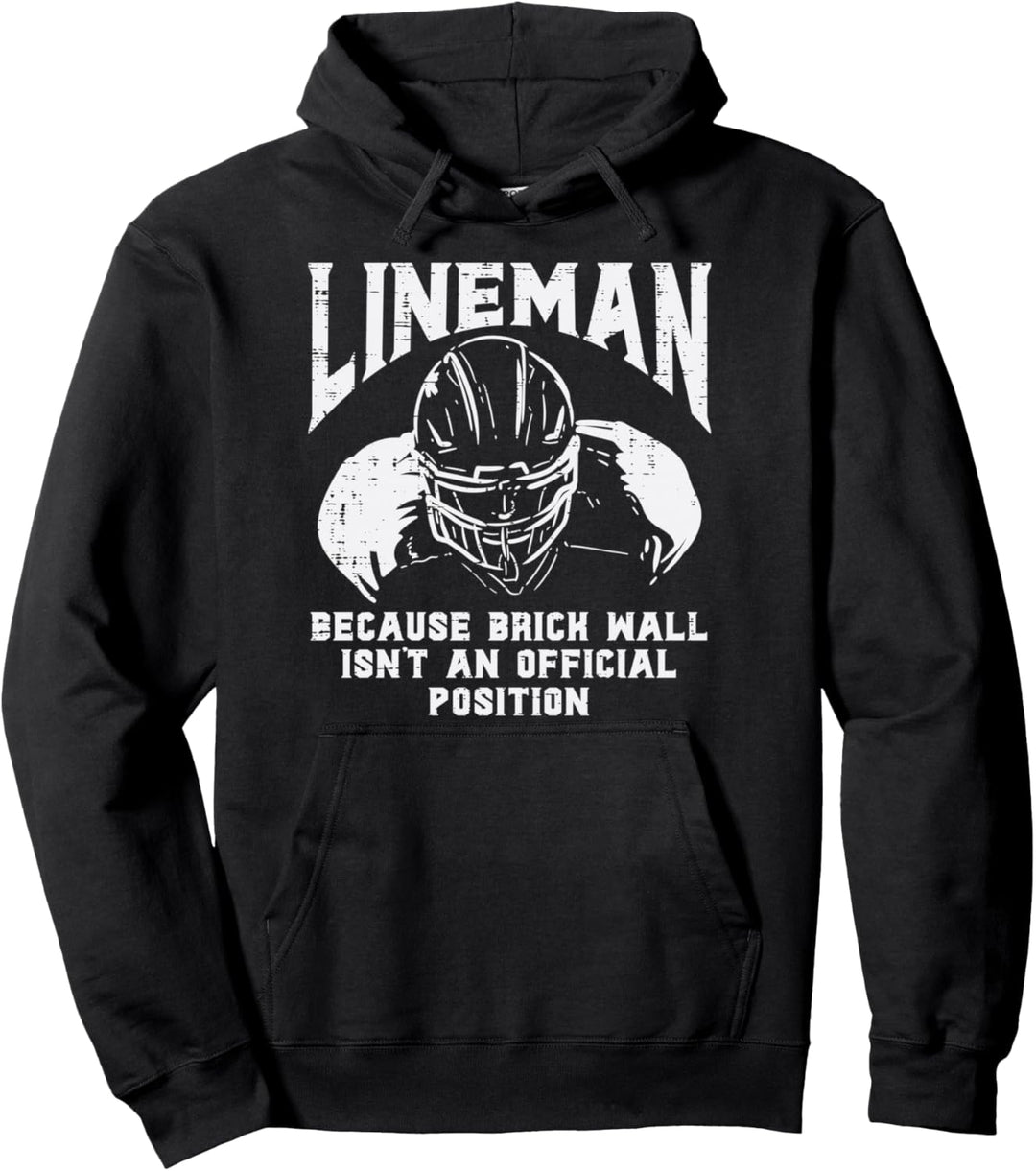 American Football Lineman Brick Wall Lustiges Zitat Männer Jungen Pullover Hoodie