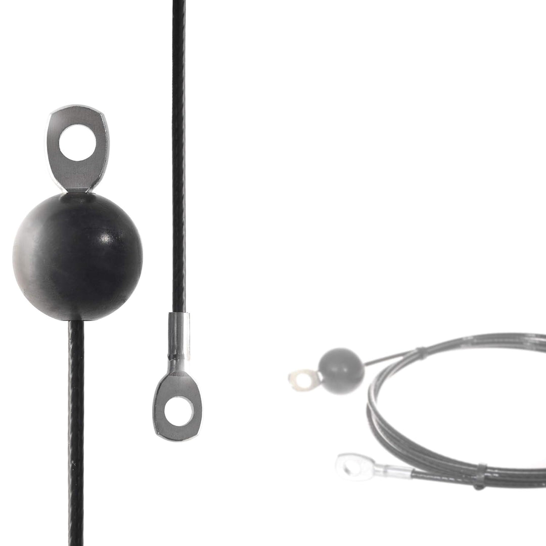 FVLFIL Drahtseile24 Stahlseil ummantelt für Fitnessgerät mit Ösen | 4mm (3 auf 4) Stärke | 140 kg Nu