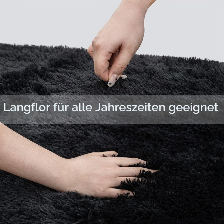 CHOSHOME Teppich Wohnzimmer Moderner Flauschiger Teppiche, Anti-Rutsch Unterseite Waschbarer Teppich