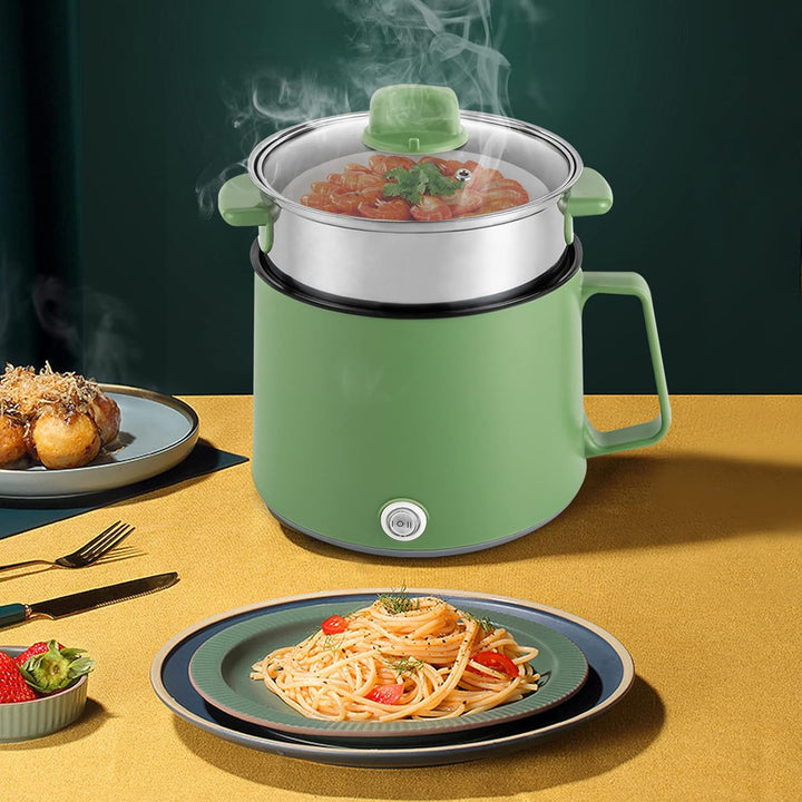 Elektrischer Hot Pot, Tragbare Kochtopf 1.7 Liter Kochtopf mit Glasdeckel Multifunktions Elektro Koc
