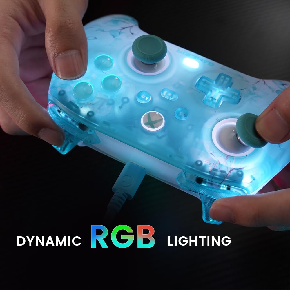 GameSir T7 Pro Floral – kabelgebundener Controller für Xbox Series X|S, Xbox One, Windows 10/11, Hal