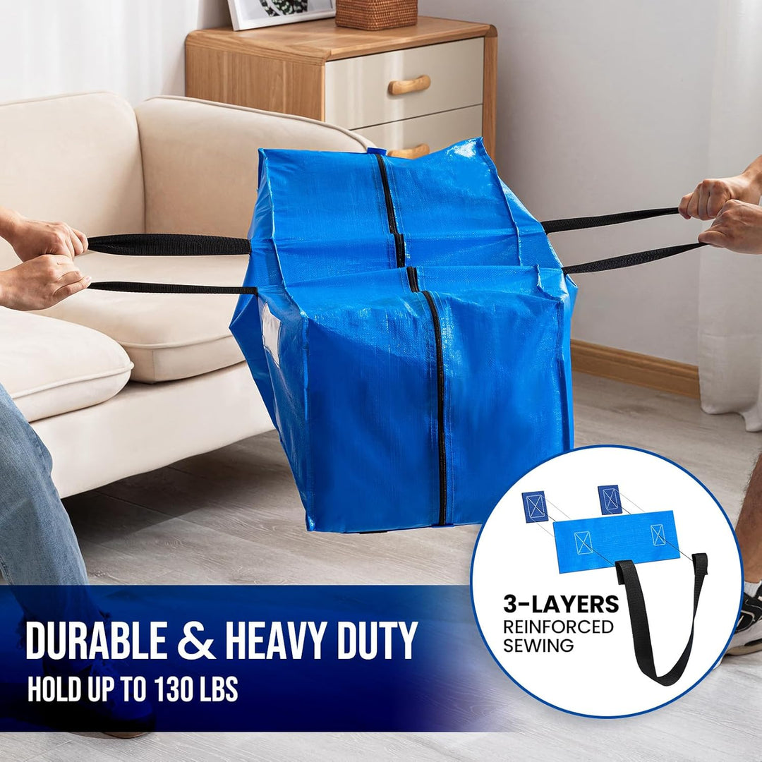TAILI Blue Heavy Duty Moving Bags, Kleideraufbewahrungstaschen mit stabilem Reissverschluss und star