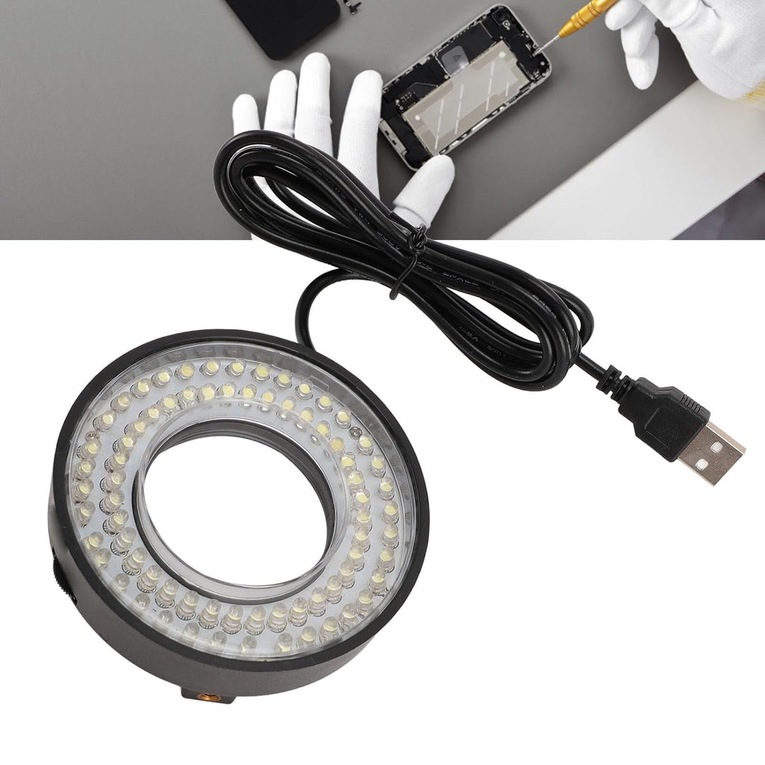 72 LED-Ringlichtbeleuchtung, 6500 K Bis 7500 K Verstellbares Mikroskop-Ringlicht, USB 5 V Mikroskop-