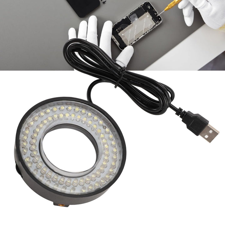 72 LED-Ringlichtbeleuchtung, 6500 K Bis 7500 K Verstellbares Mikroskop-Ringlicht, USB 5 V Mikroskop-