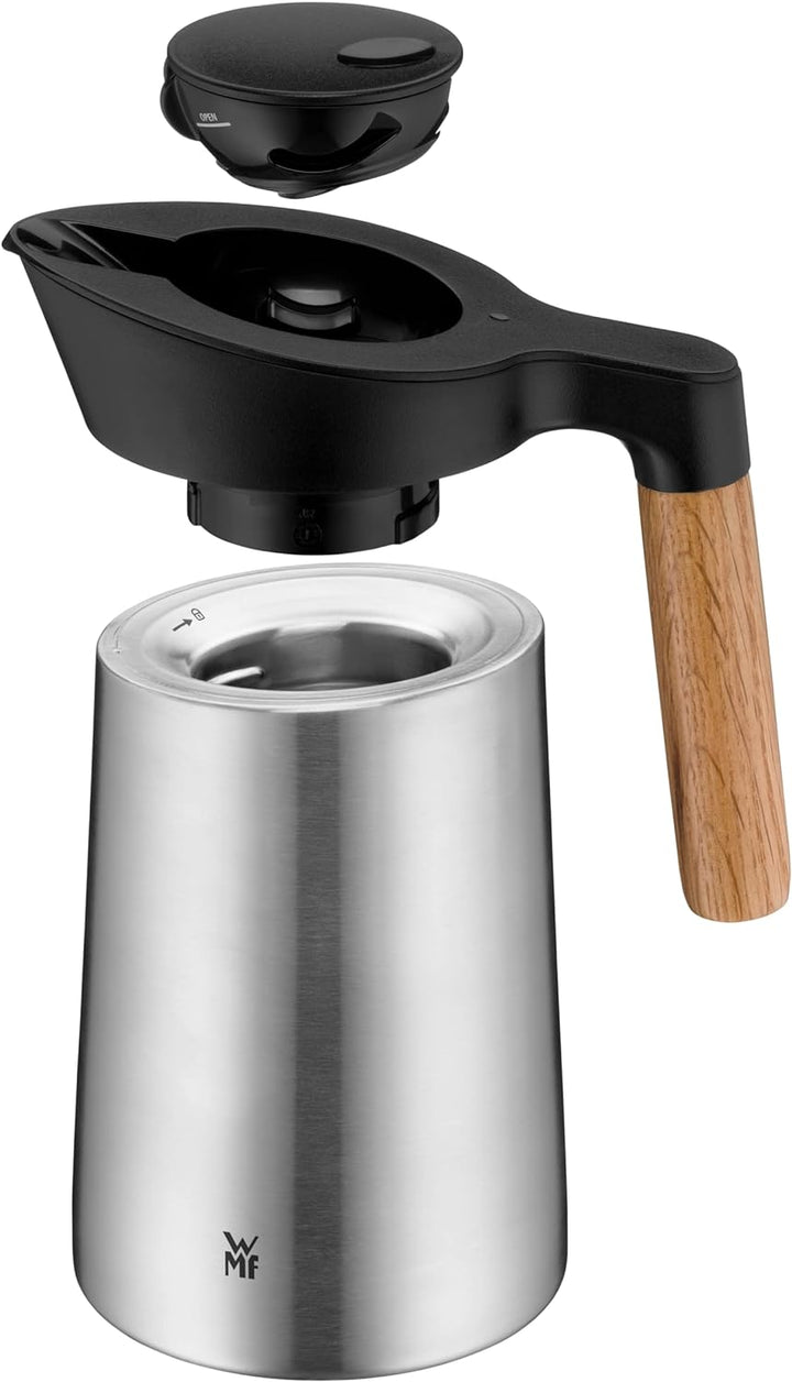 WMF Kineo doppelwandige Isolierkanne 0,6l, Thermoskanne Edelstahl mit Klick-Verschluss, Kaffeekanne
