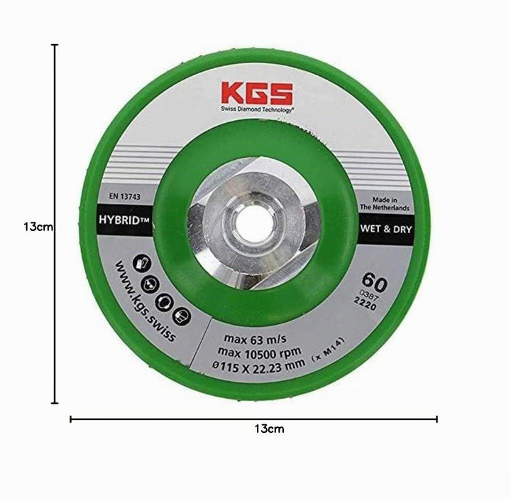 KGS Hybrid-Diamant-Trennscheiben, 115 x M14 goldfarben, Körnung 60 mit direkter M14 aufnahme passend