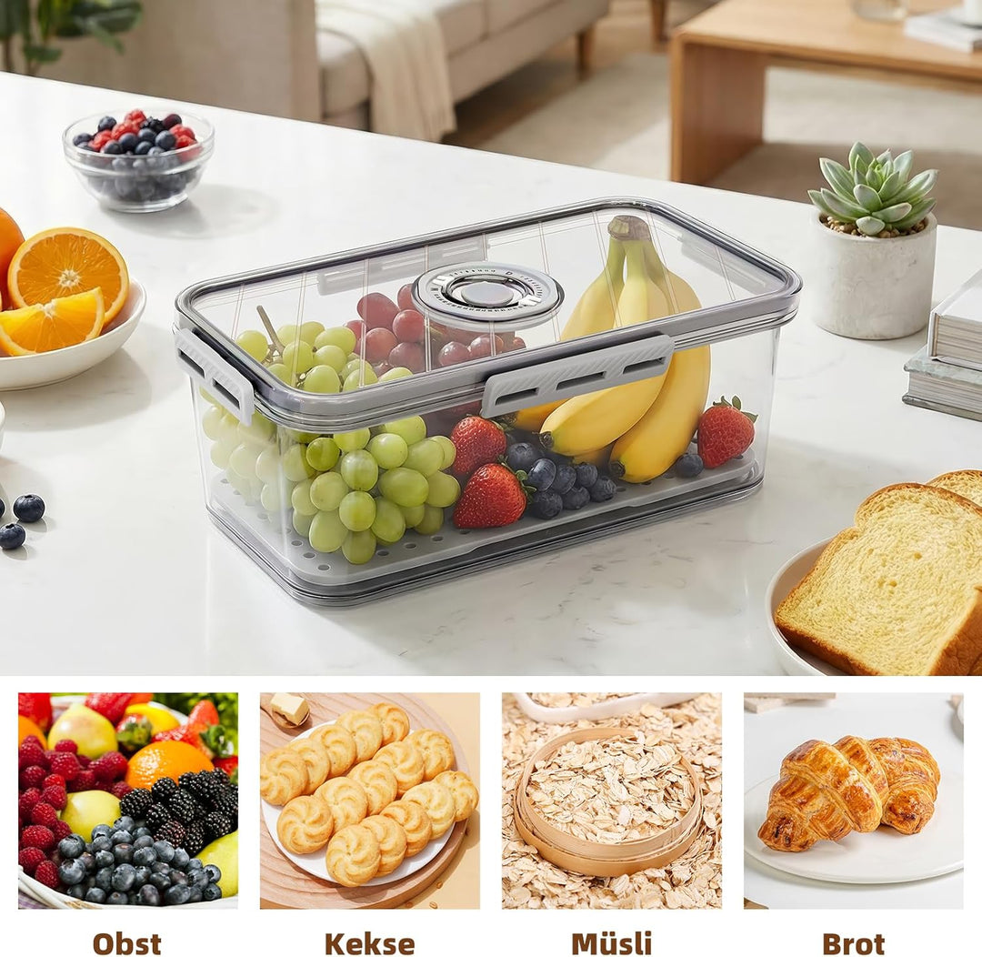 Mittimiya Kunststoff Transparent Brotkasten, Versiegelt Brotbox mit Zeitaufzeichnung, Brotaufbewahru
