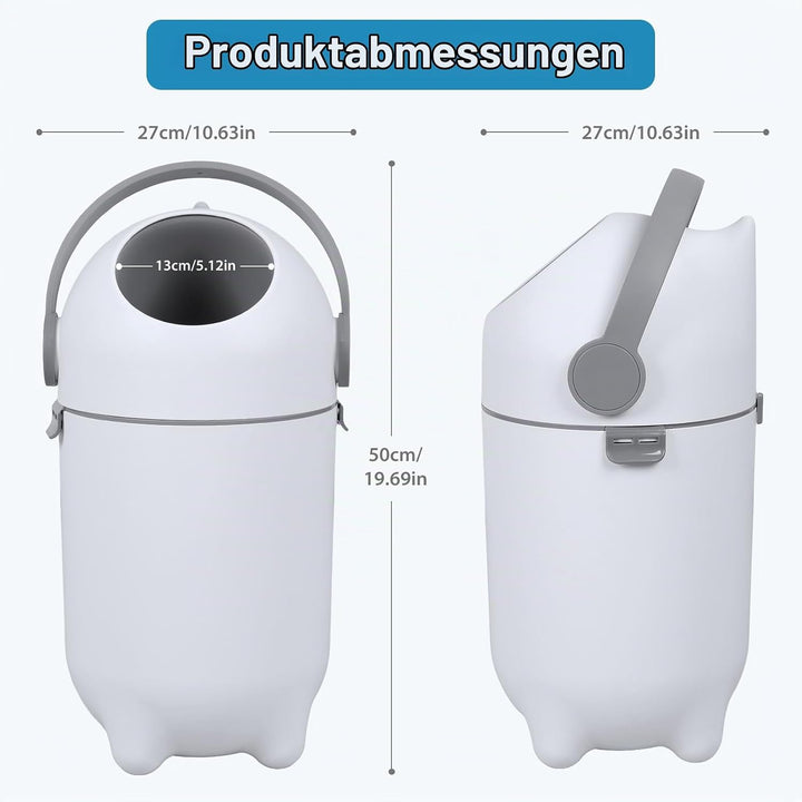 Windeleimer mit luftdichtem Deckel, geruchsfreier Windeleimer, 15 Liter/4 Gallonen-Abfalleimer für K