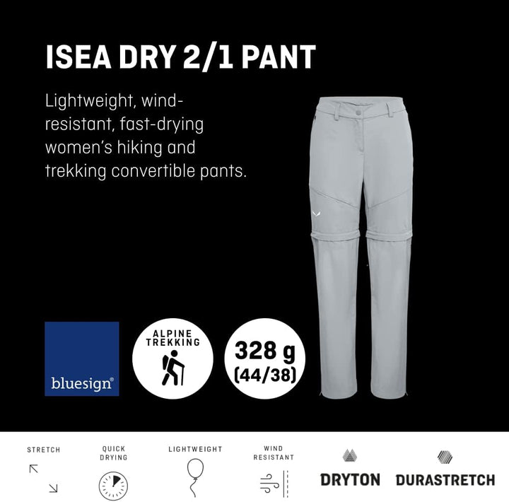 Salewa Damen Lange Hosen Isea Dry W 2/1 PNT 34-42 Navy Blazer, 34-42 Navy Blazer