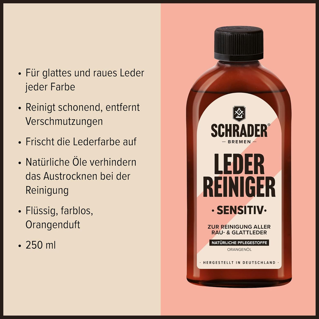 Schrader Reitsport Lederpflege - Pflegeset für strapazierte Reitkleidung und Reitzubehör - Lederrein