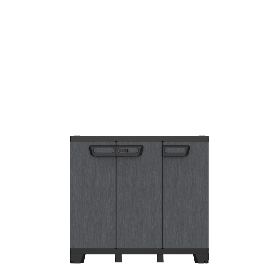 Terry - Ardesia 102B, Schrank mit 3 Türen, vertikaler Trennwand, 1 verstellbarem Regalboden, Steinop