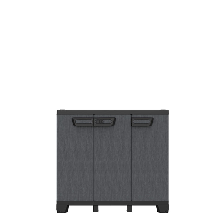 Terry - Ardesia 102B, Schrank mit 3 Türen, vertikaler Trennwand, 1 verstellbarem Regalboden, Steinop