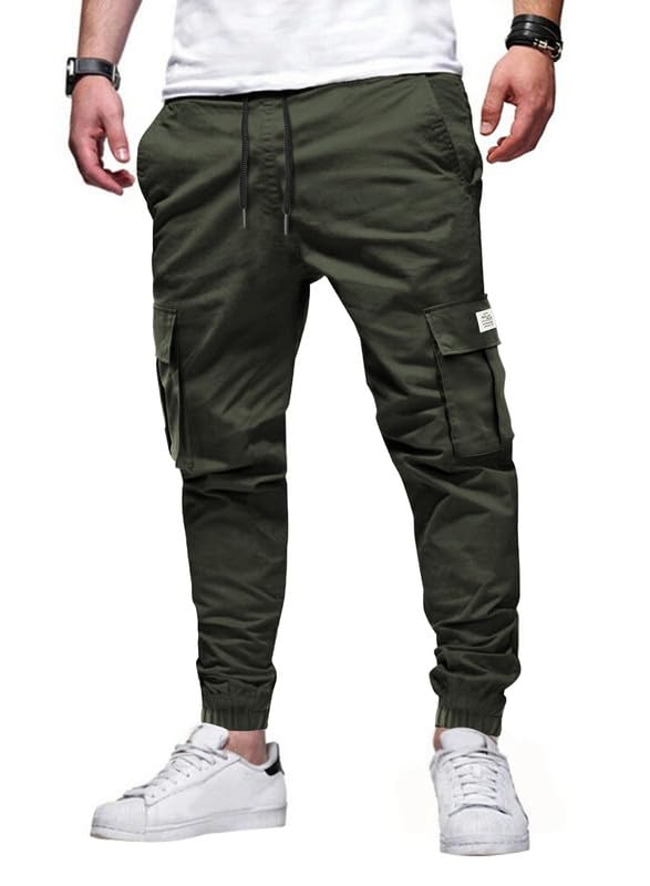 Elegancity Jogginghose Herren Cargohose Einfarbige Hose Männer Causal Sporthose Elastische Freizeith