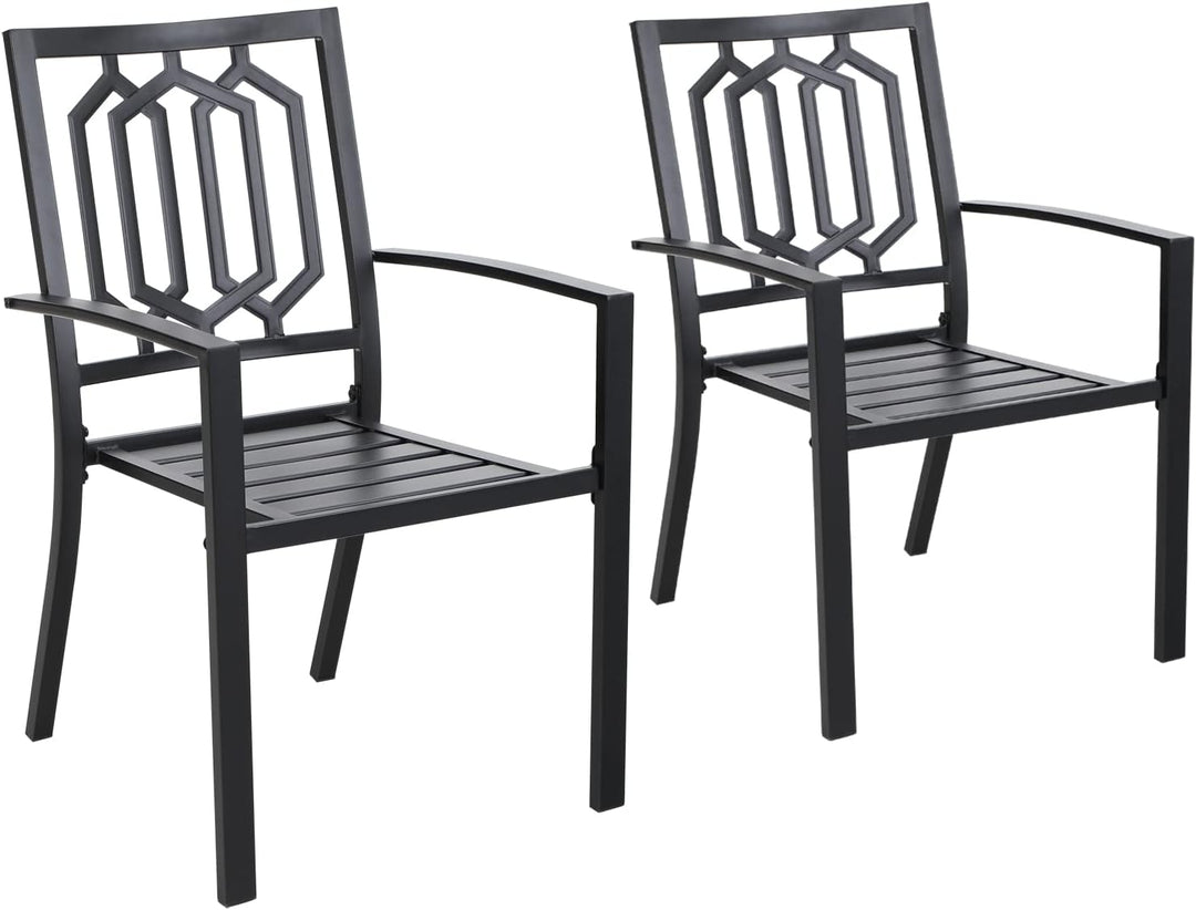 PHIVILLA Gartentisch und Stühle 4er Set Terrassentisch Stühle Metall Outdoor Bistro Gartenmöbel Sets
