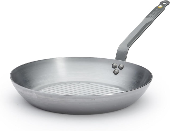 De Buyer - runde Grillpfanne MINERAL B aus Eisenstahl - 26cm Durchmesser - 5613.26, 26cm Durchmesser