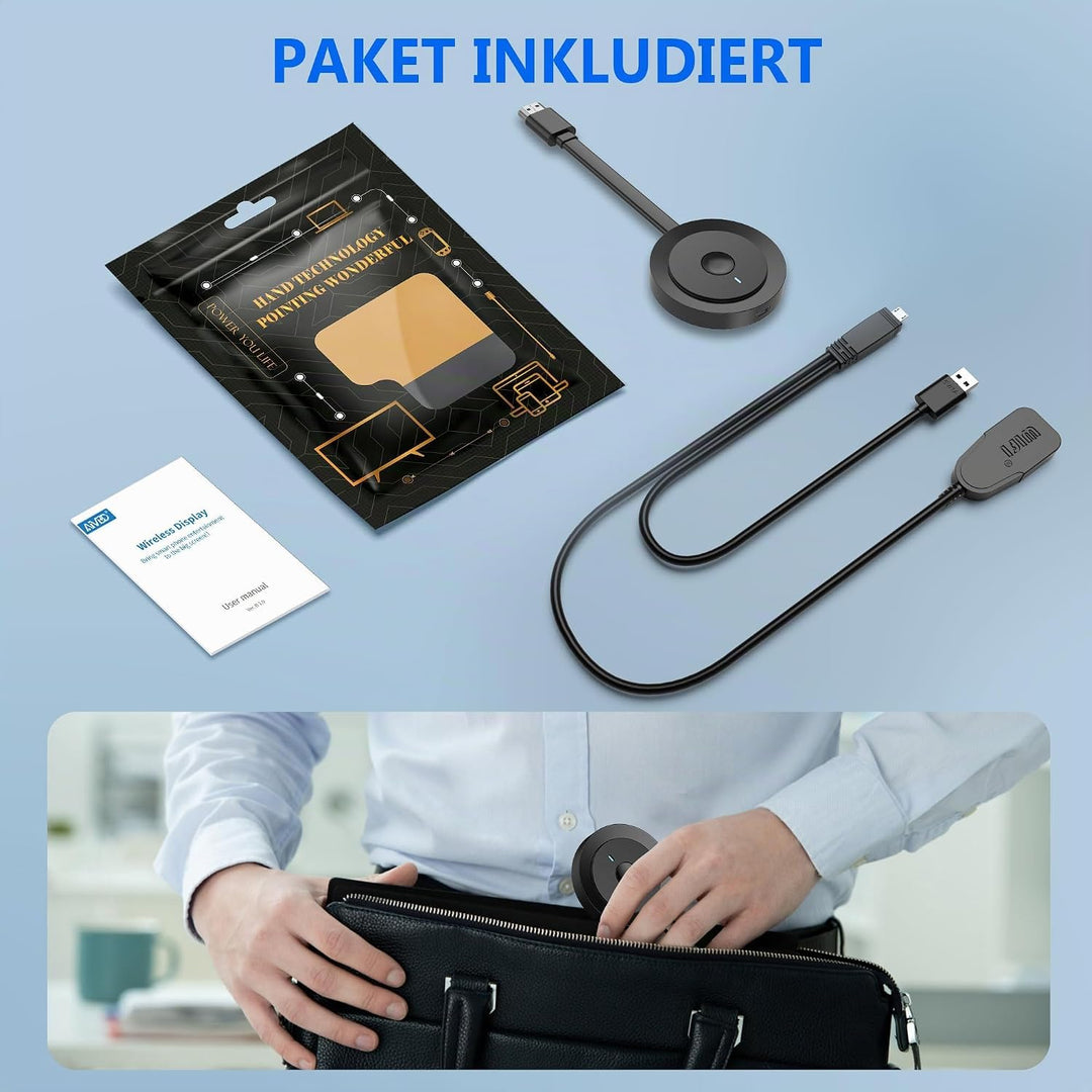 Wireless HDMI Adapter für TV, SOCLLLife Wireless HDMI Dongle, Miracast Dongle,Kabellos HiFi Adapter