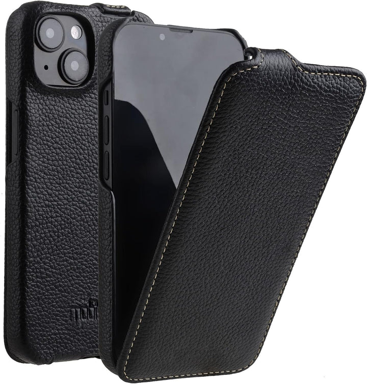 Mobiskin Hülle passend für Apple iPhone 14 Plus (6,7 Zoll), Handyhülle mit beschichtetem Leder, Case