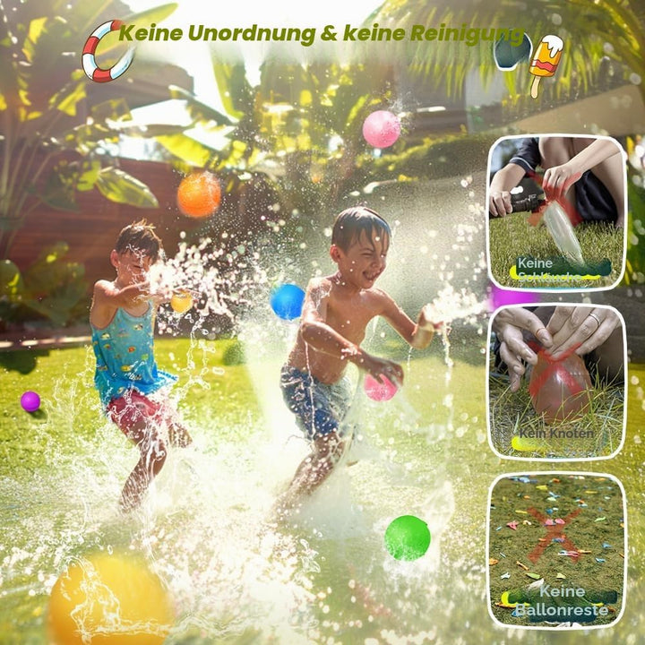 16 Stück Wasserbomben Wiederverwendbar,Silikon Wasserbomben Selbstschliessend magnetische Spritzbäll