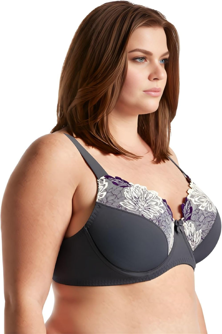 Curve Muse Übergrösse Minimizer Bügel Ungefütterte BHS mit Stickspitze - 3er Pack 75C Buttermilch, G