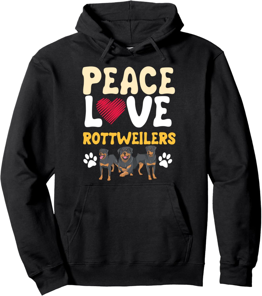 Peace Love Rottweilers Geschenk Rottweiler Pullover Hoodie