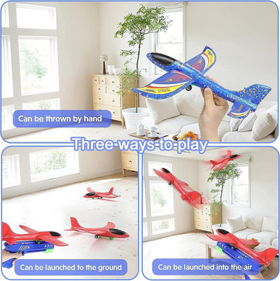 Forhome Spielzeug Flugzeuge,2 Stück Styroporflieger Katapult,Modell Schaum Flugzeug,Gross Kinder Sty