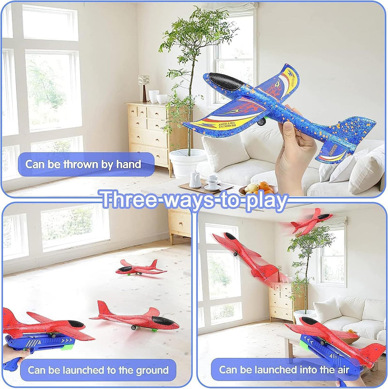Forhome Spielzeug Flugzeuge,2 Stück Styroporflieger Katapult,Modell Schaum Flugzeug,Gross Kinder Sty