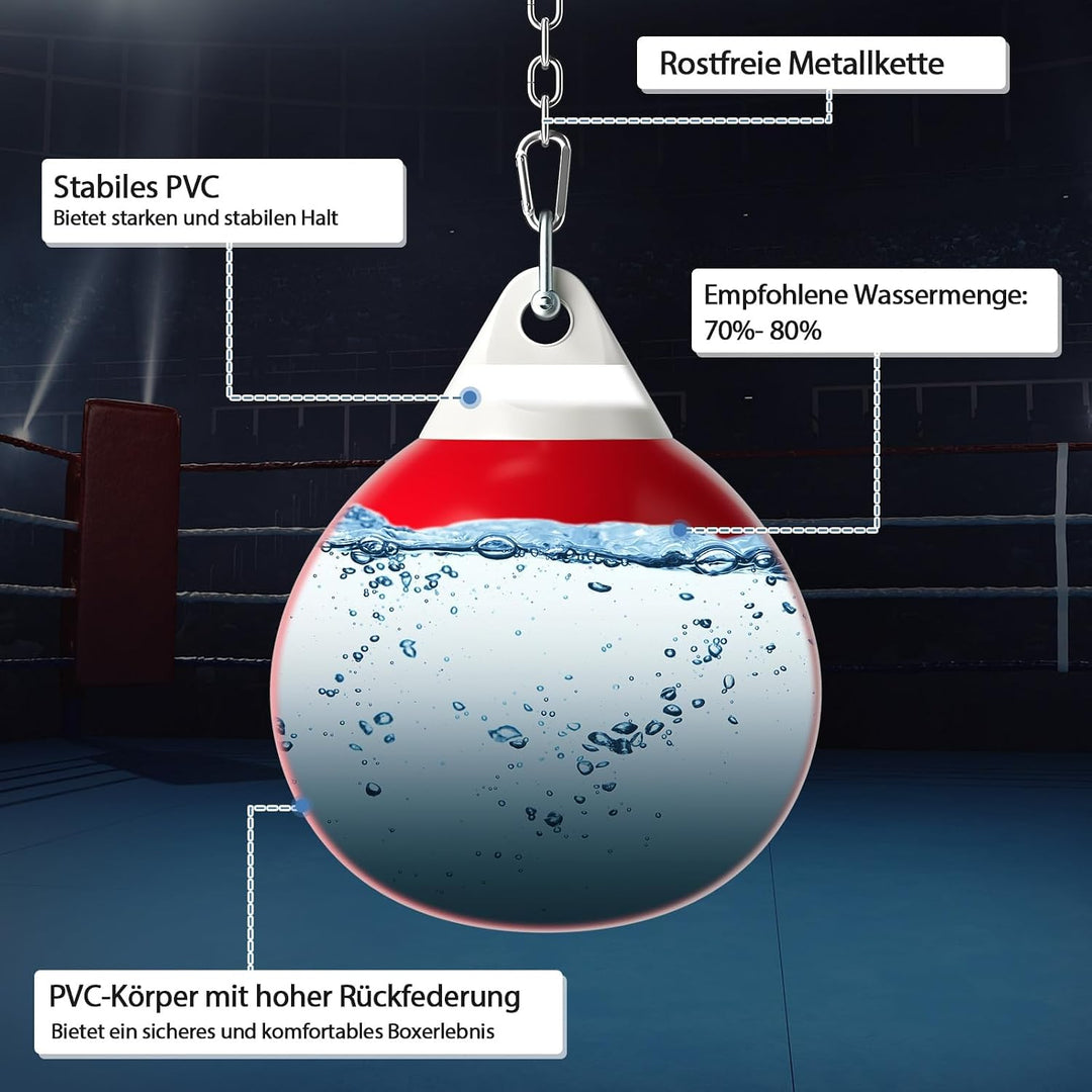 FANTASK Ø45cm schwere Wassersack, Boxing Punching Bag, 50 kg/80kg, Aqua-Trainingssack mit Verstellba