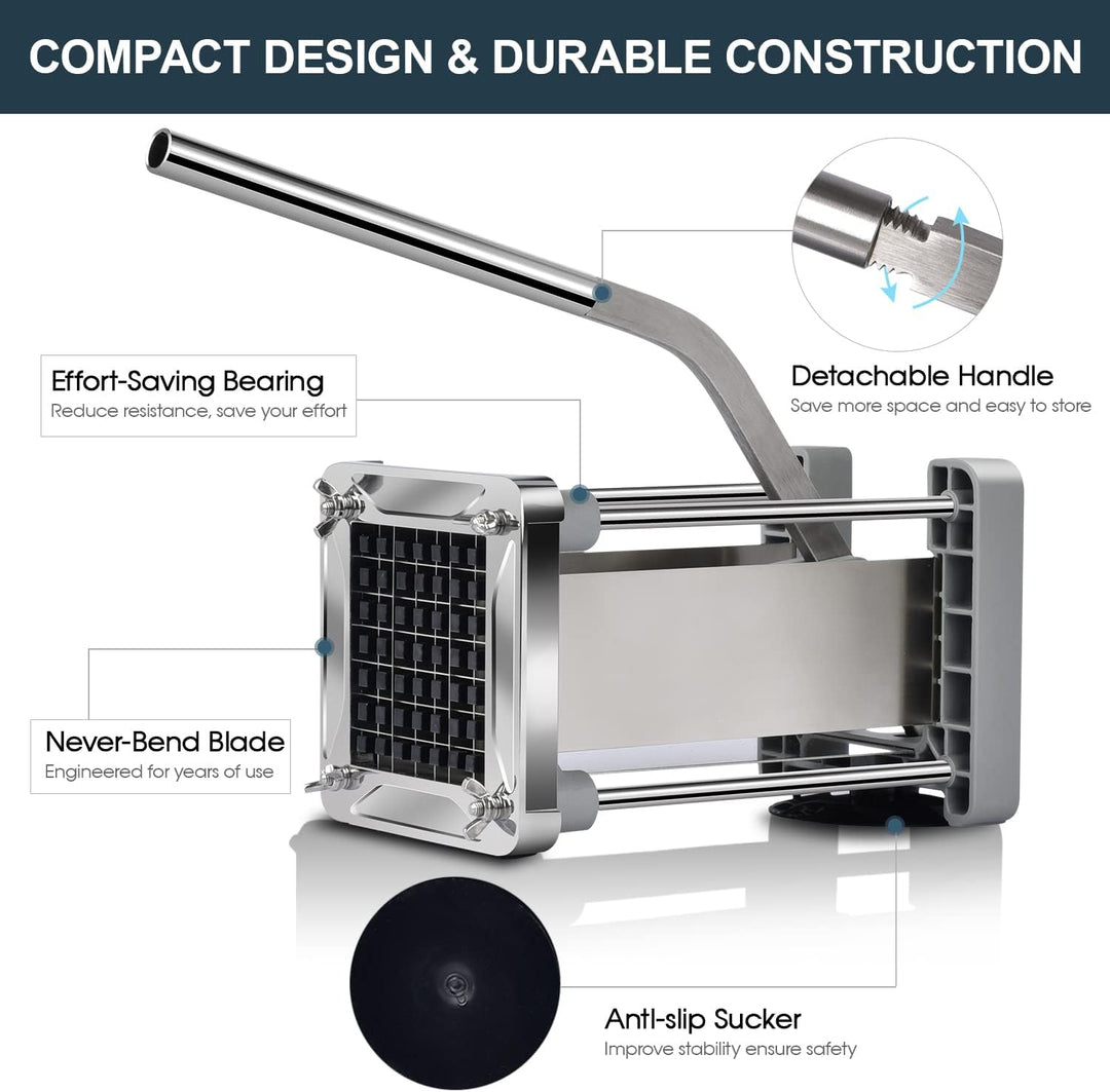 Pommes Frites Schneider, Sopito Pommesschneider Edelstahl Professioneller French Fries Cutter mit 12