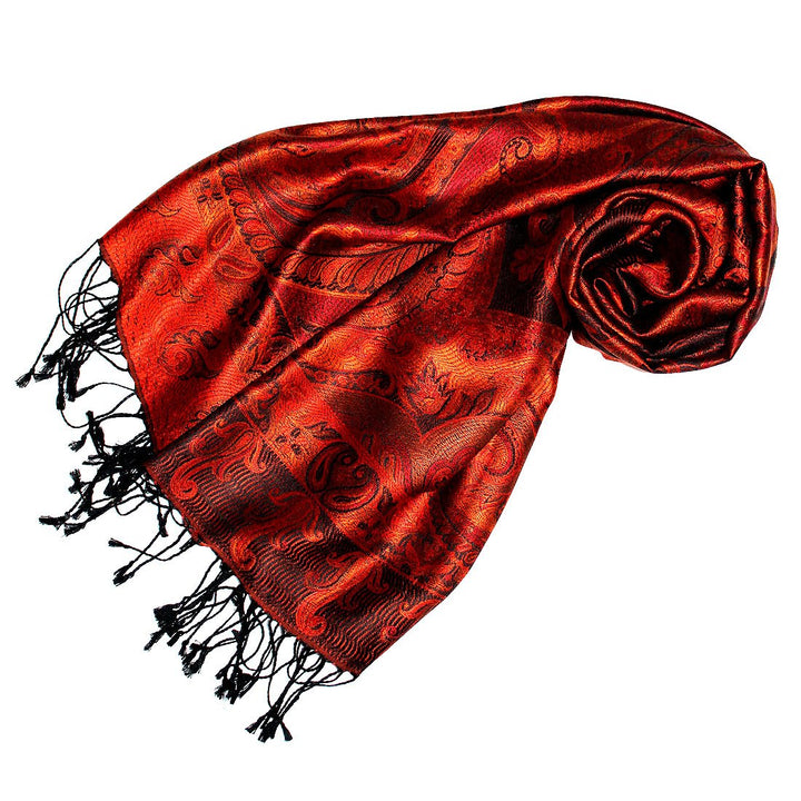 Lorenzo Cana Luxus Pashmina Schal Schaltuch jacquard gewebt 100% Seide 70 x 190 cm Paisley Muster Se