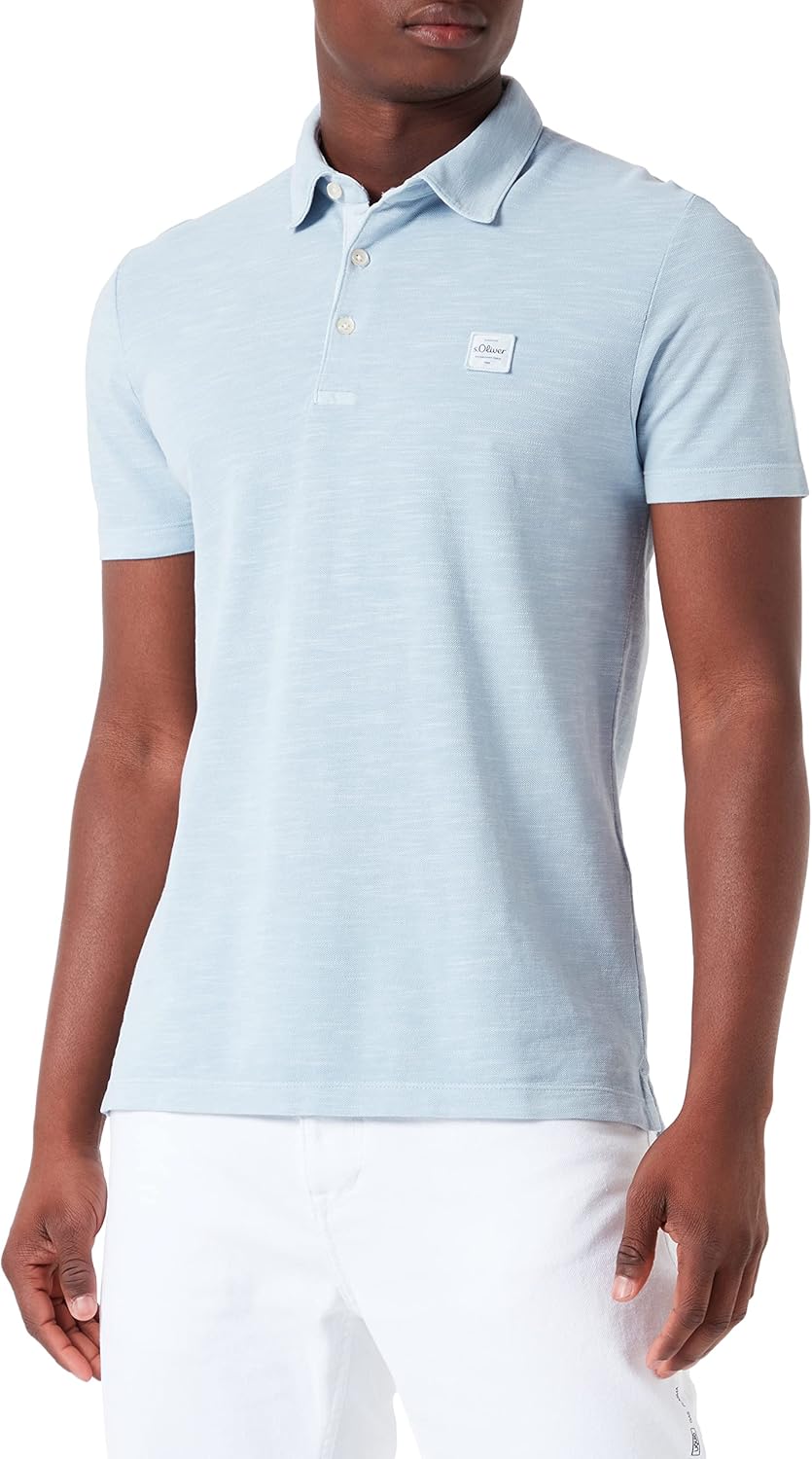 s.Oliver Men's Poloshirt, Kurzarm, Blue, M