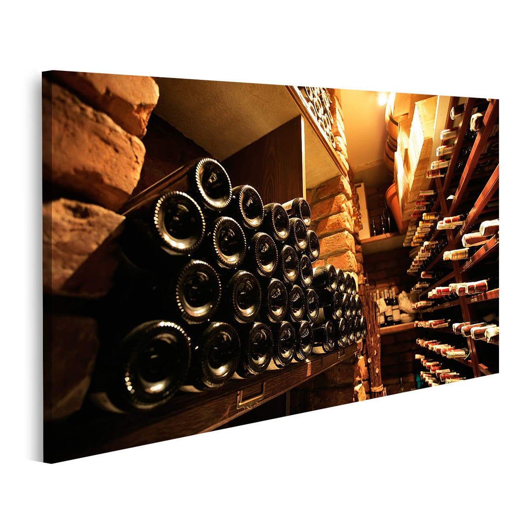 islandburner Bild auf Leinwand Weinkeller Eichenfässer Schatullen Bilder Wandbilder Poster, 80L x 40