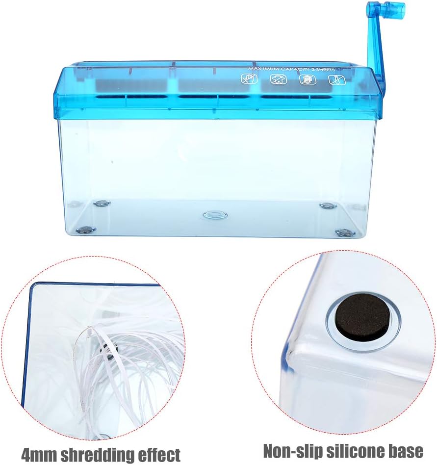CHICIRIS Mini-Desktop-Handbuch A4 Hand Shredder Schredet Papier Effizient für den Schutz der Bürover