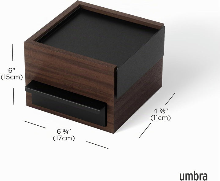 Umbra Stowit Mini Design Schmuckkasten – moderne Schmuck Box mit Geheimfächern für Ringe, Armbänder,