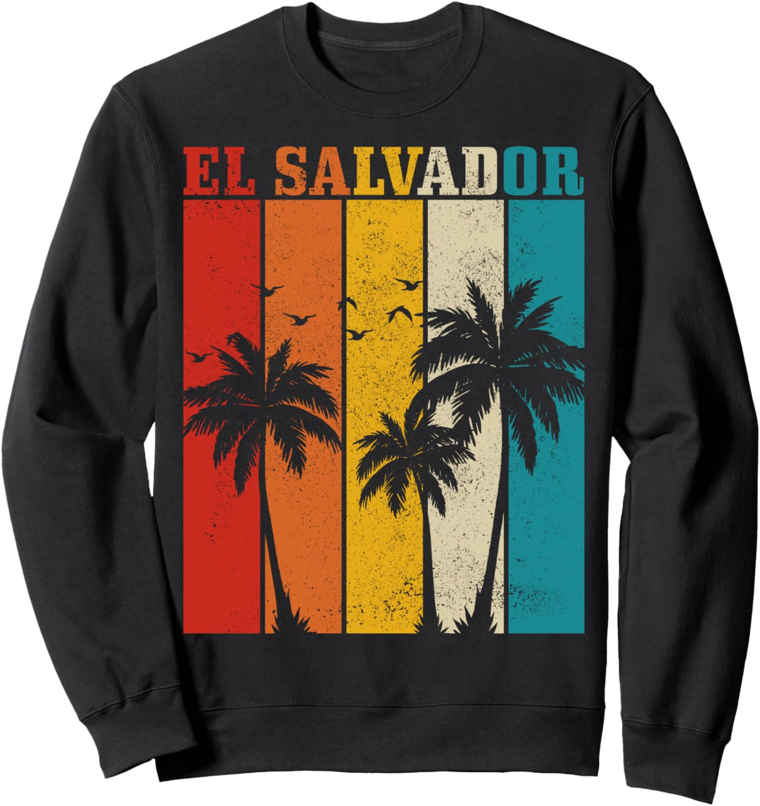 El Salvador Vintage Palmen Surfer Salvadorianisches Souvenir Sweatshirt