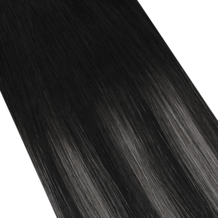 Moresoo Tape Echthaar Extension Schwarz Ombre Invisible Tape in Extensions Echthaar Schwarz bis 