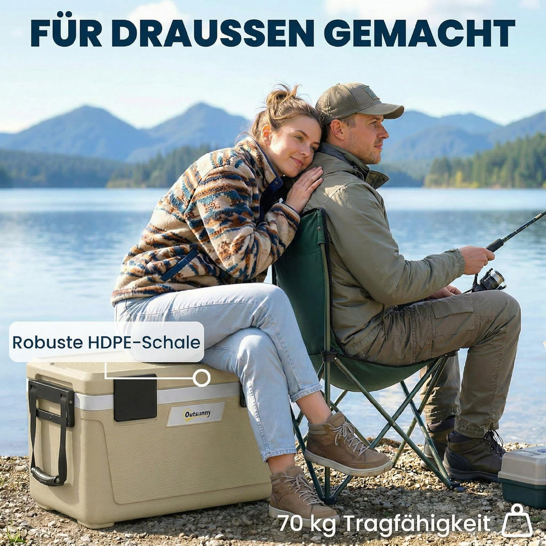 Outsunny Kühlbox 42,6L Grosse Passive Thermobox bis zu 72 Std. Kühlung, mit PU-Vollschaumisolierung