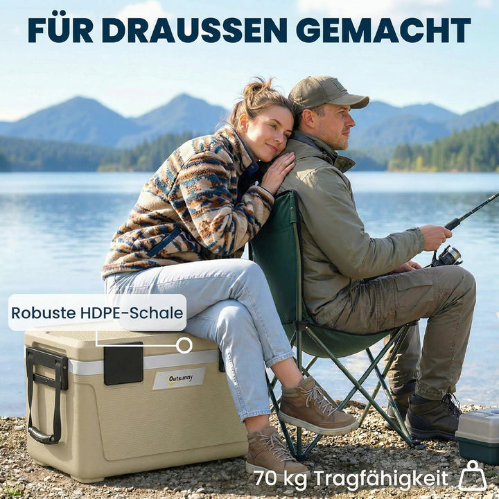 Outsunny Kühlbox 42,6L Grosse Passive Thermobox bis zu 72 Std. Kühlung, mit PU-Vollschaumisolierung