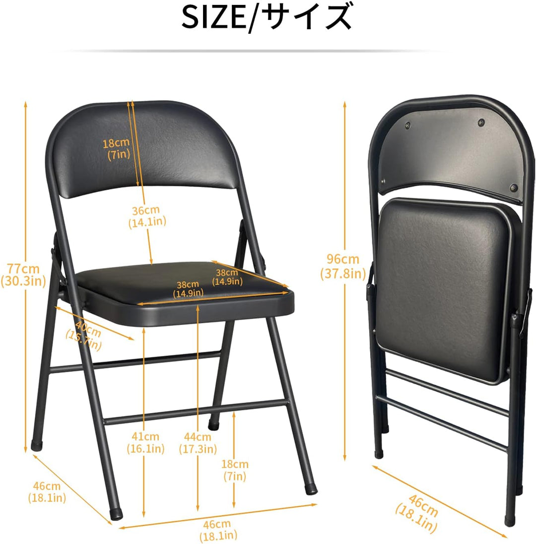 BOOSDEN Klapptisch und Klappstuhl, Schmal Schreibtisch mit Stuhle, Essgruppe, Klapptisch 46.5X97X70c