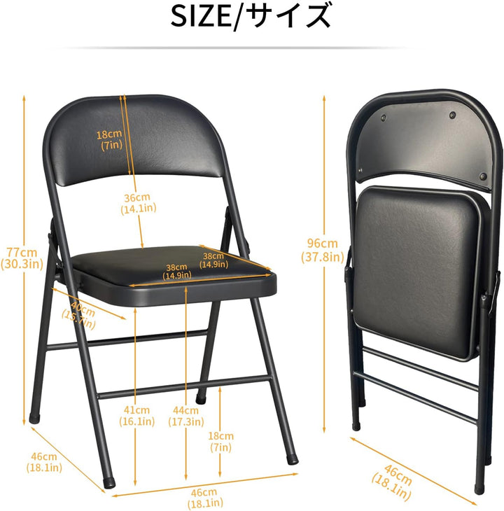 BOOSDEN Klapptisch und Klappstuhl, Schmal Schreibtisch mit Stuhle, Essgruppe, Klapptisch 46.5X97X70c