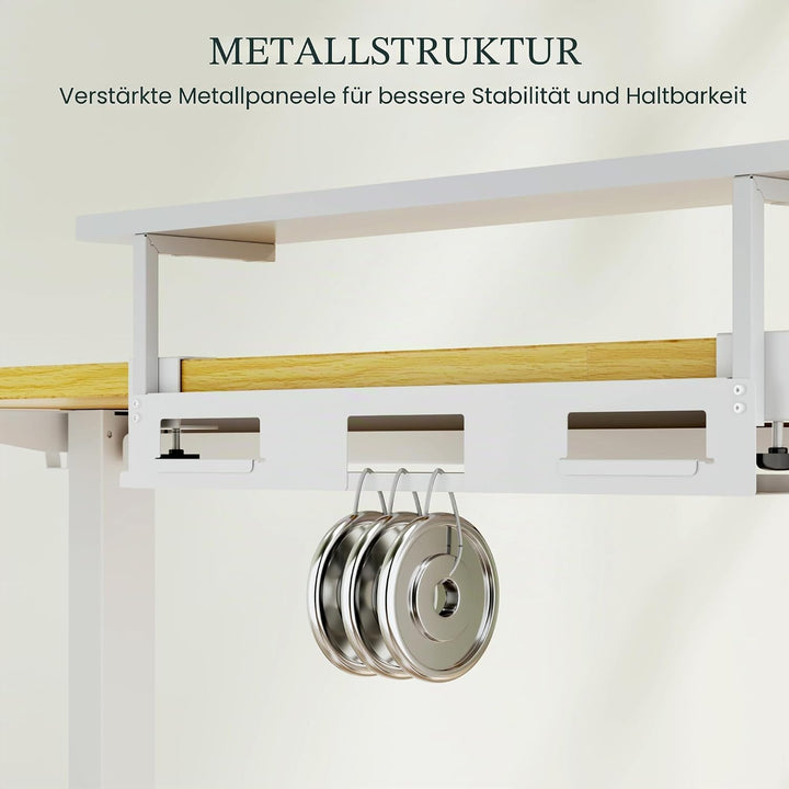 FlexiSpot Monitorerhöhung mit Kabelmanagement, Schreibtisch Aufsatz, klemmbare Schreibtischablage, S