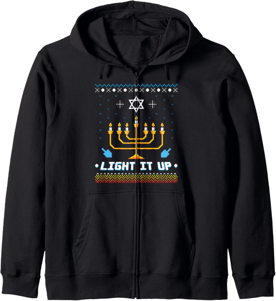 Menorah Happy Hanukkah Jude Chanukkah Ugly Christmas Sweater Kapuzenjacke