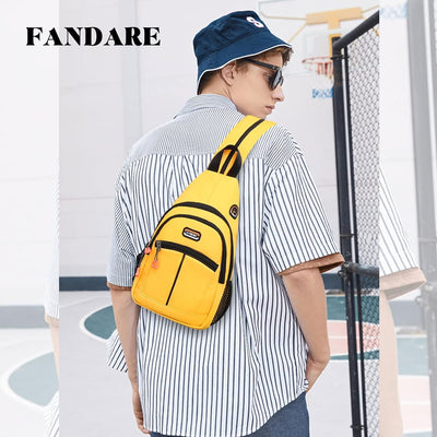 FANDARE Unisex Brusttasche Sling Bag Schulrucksack Sporttasche Herren Damen Schulranzen Umhängetasch