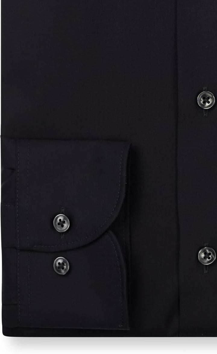 OLYMP Herren Businesshemd Langarm Luxor,Einfarbig,modern fit,New Kent 39 Schwarz, 39 Schwarz