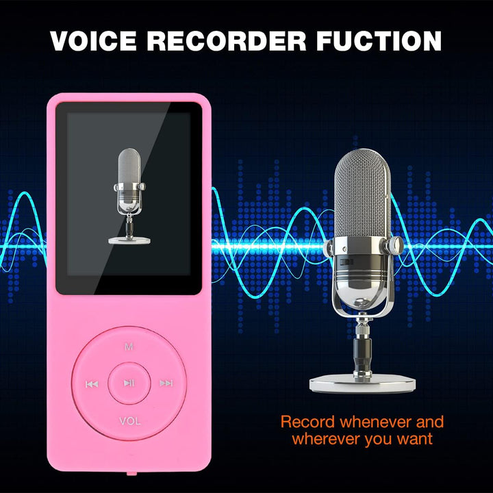 MP3/MP4 Player, Lychee Upgrade, 8 GB Digitaler Musik-Player, Tragbarer HiFi-Sound Mit Video/Sprachau