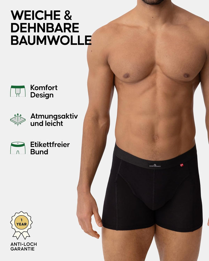 DANISH ENDURANCE 3er &amp; 10er Pack Boxershorts Herren, Weiche Baumwolle Unterhosen Männer, Unterwäsche