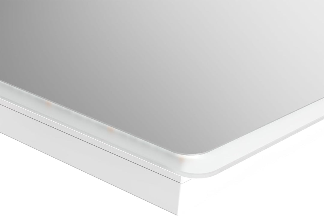 SONNI Badezimmerspiegel mit LED-Licht, 45 x 60 cm, kaltweiss, IP44, energiesparend. 60L x 40B cm Sil