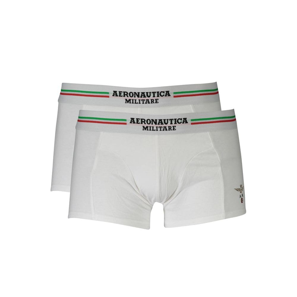 Aeronautica MilSCOBX002J508 Herren-Boxershorts, Weiss